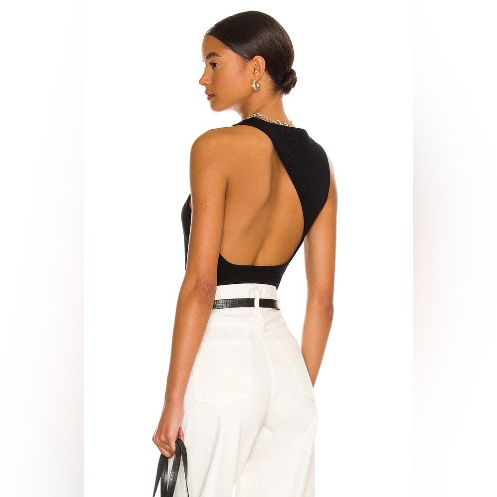 525 America Black Asymmetrical Bodysuit